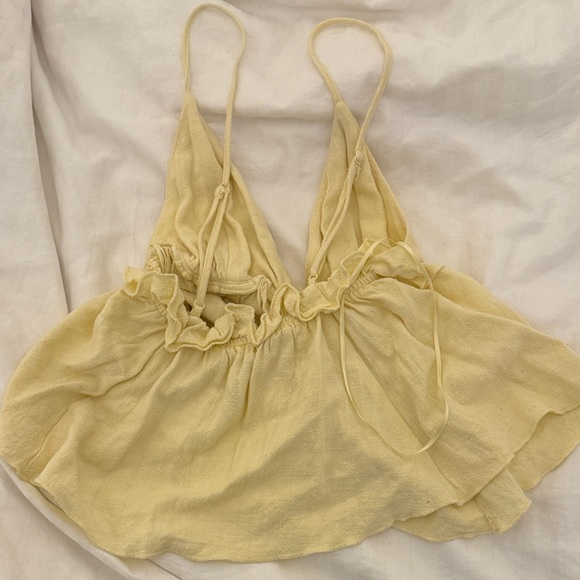 Garage Light Yellow Ruffle Top - Picture 3 of 4